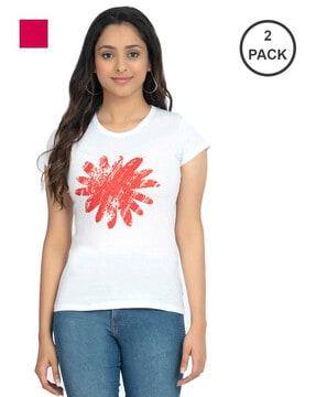 pack of 2 graphic print crew-neck t-shirts