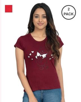 pack of 2 graphic print crew-neck t-shirts