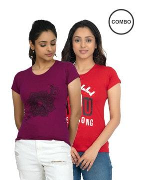 pack of 2 graphic print crew-neck t-shirts