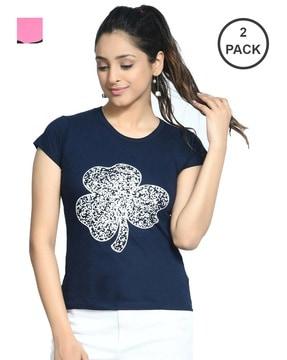 pack of 2 graphic print crew-neck t-shirts