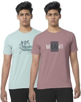 pack of 2 graphic print crew-neck t-shirts