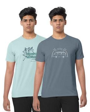 pack of 2 graphic print crew-neck t-shirts