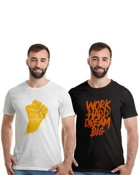 pack of 2 graphic print crew-neck t-shirts