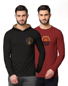pack of 2 graphic print hooded sweatshirts