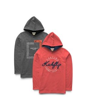 pack of 2 graphic print hoodie