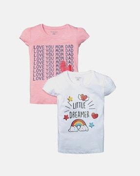 pack of 2 graphic print round-neck t-shirts