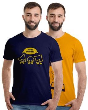 pack of 2 graphic print round-neck t-shirts