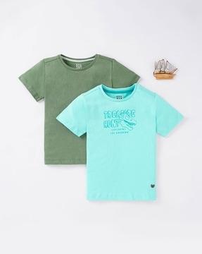 pack of 2 graphic print sustainable round-neck t-shirts