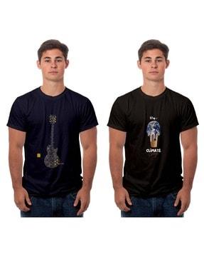 pack of 2 graphic print t-shirt with round neck