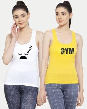 pack of 2 graphic print tank top