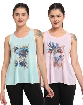 pack of 2 graphic print tank tops