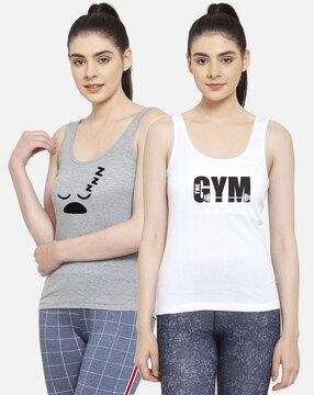 pack of 2 graphic print tank tops