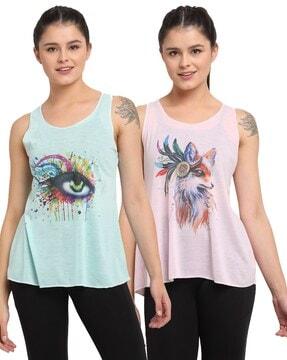 pack of 2 graphic print tank tops