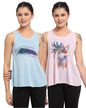 pack of 2 graphic print tank tops