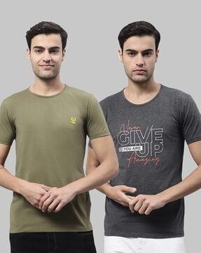 pack of 2 graphic regular fit crew- neck t-shirt