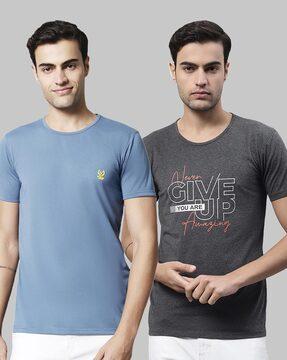 pack of 2 graphic regular fit crew- neck t-shirt