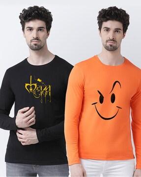 pack of 2 graphic v-neck t-shirt