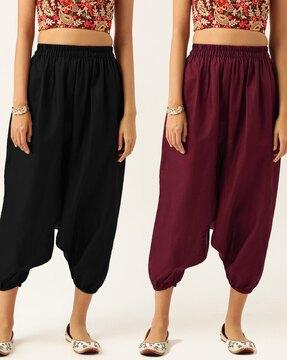 pack of 2 harem pants with elasticated waistband