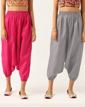 pack of 2 harem pants with elasticated waistband