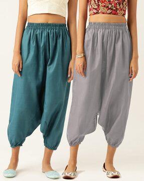 pack of 2 harem pants with elasticated waistband