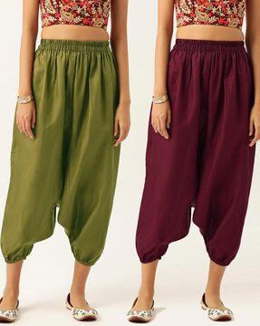 pack of 2 harem pants with elasticated waistband