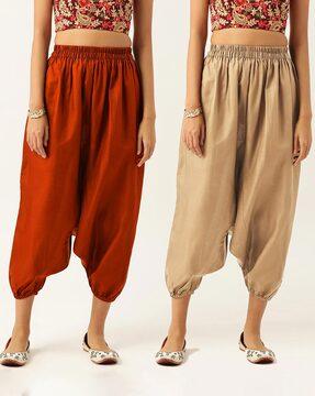 pack of 2 harem pants with elasticated waistband