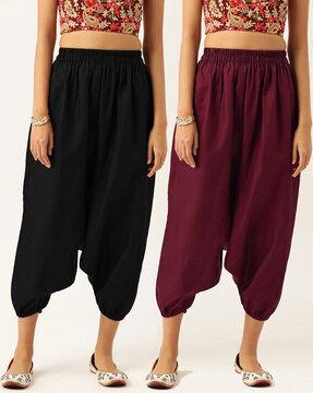 pack of 2 harem pants with elasticated waistband