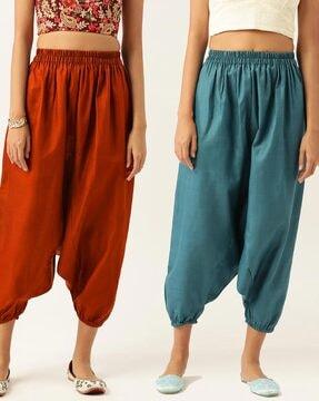 pack of 2 harem pants with elasticated waistband