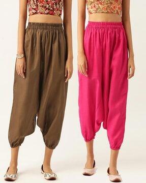 pack of 2 harem pants with elasticated waistband