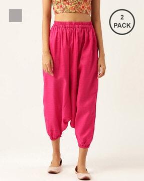 pack of 2 harem pants with elasticated waistband