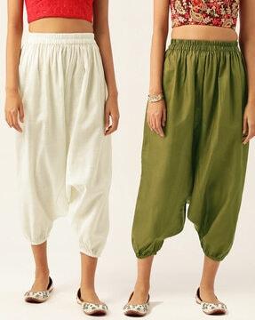 pack of 2 harem pants with elasticated waistband