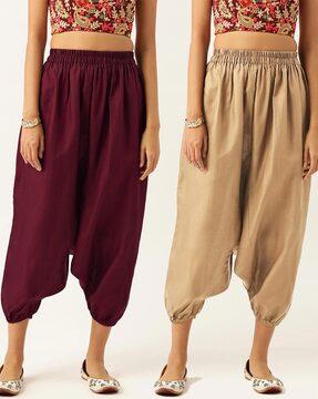 pack of 2 harem pants with elasticated waistband