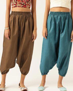 pack of 2 harem pants with elasticated waistband