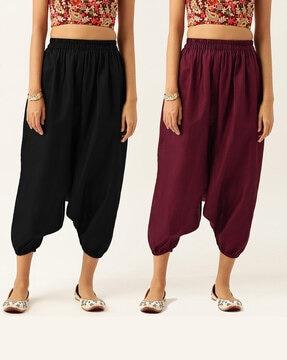 pack of 2 harem pants with elasticated waistband