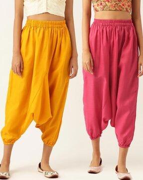 pack of 2 harem pants with elasticated waistband