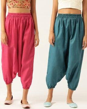 pack of 2 harem pants with elasticated waistband