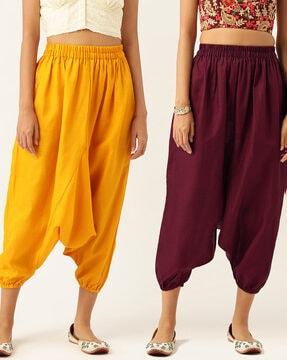 pack of 2 harem pants with elasticated waistband