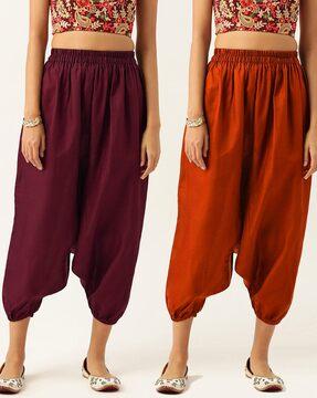 pack of 2 harem pants with elasticated waistband