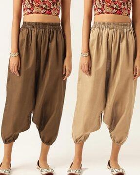 pack of 2 harem pants with elasticated waistband