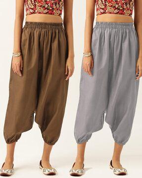 pack of 2 harem pants with elasticated waistband