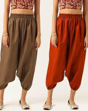 pack of 2 harem pants with elasticated waistband