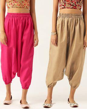 pack of 2 harem pants with elasticated waistband