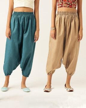 pack of 2 harem pants with elasticated waistband