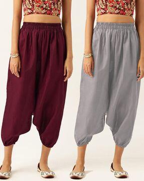 pack of 2 harem pants with elasticated waistband