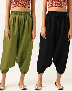 pack of 2 harem pants with elasticated waistband