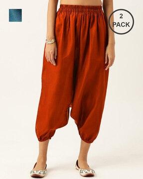 pack of 2 harem pants with elasticated waistband