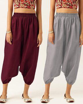 pack of 2 harem pants with elasticated waistband