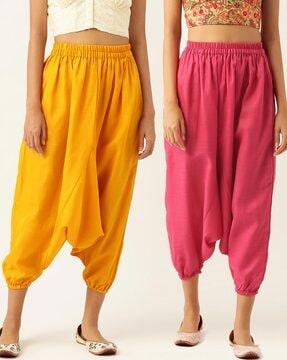 pack of 2 harem pants with elasticated waistband