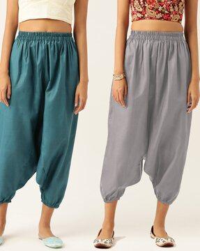 pack of 2 harem pants with elasticated waistband