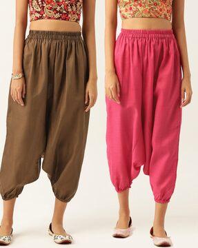 pack of 2 harem pants with elasticated waistband